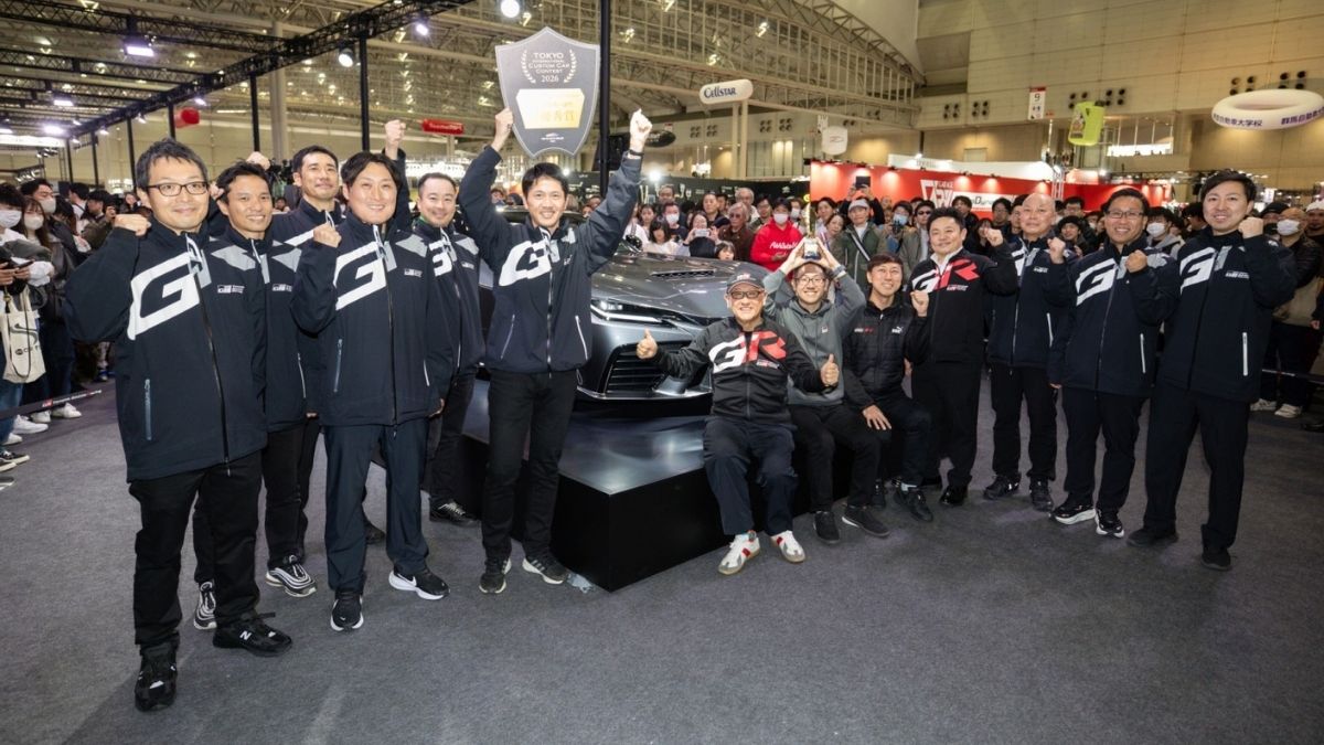Akio Toyoda and Gazoo Racing Holding GR GT Award