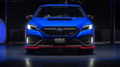 Headlights on Subaru WRX STI Sport